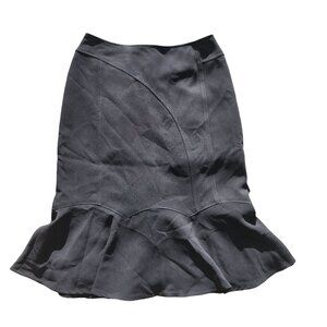 Vintage 90s Louben Women's Size 2 Black Pencil Petal Skirt Lined Trumpet Hem